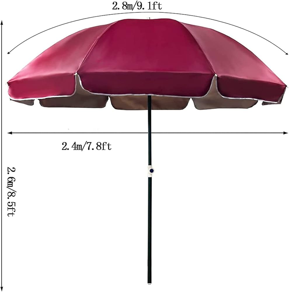 Umbrela pentru gradina , diametrul 280 cm , rotunda , Grunberg verde,visiniu