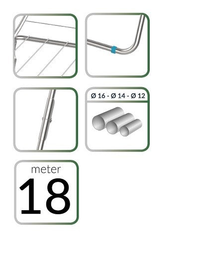 Uscator rufe , tip suport , 18 m , Grunberg