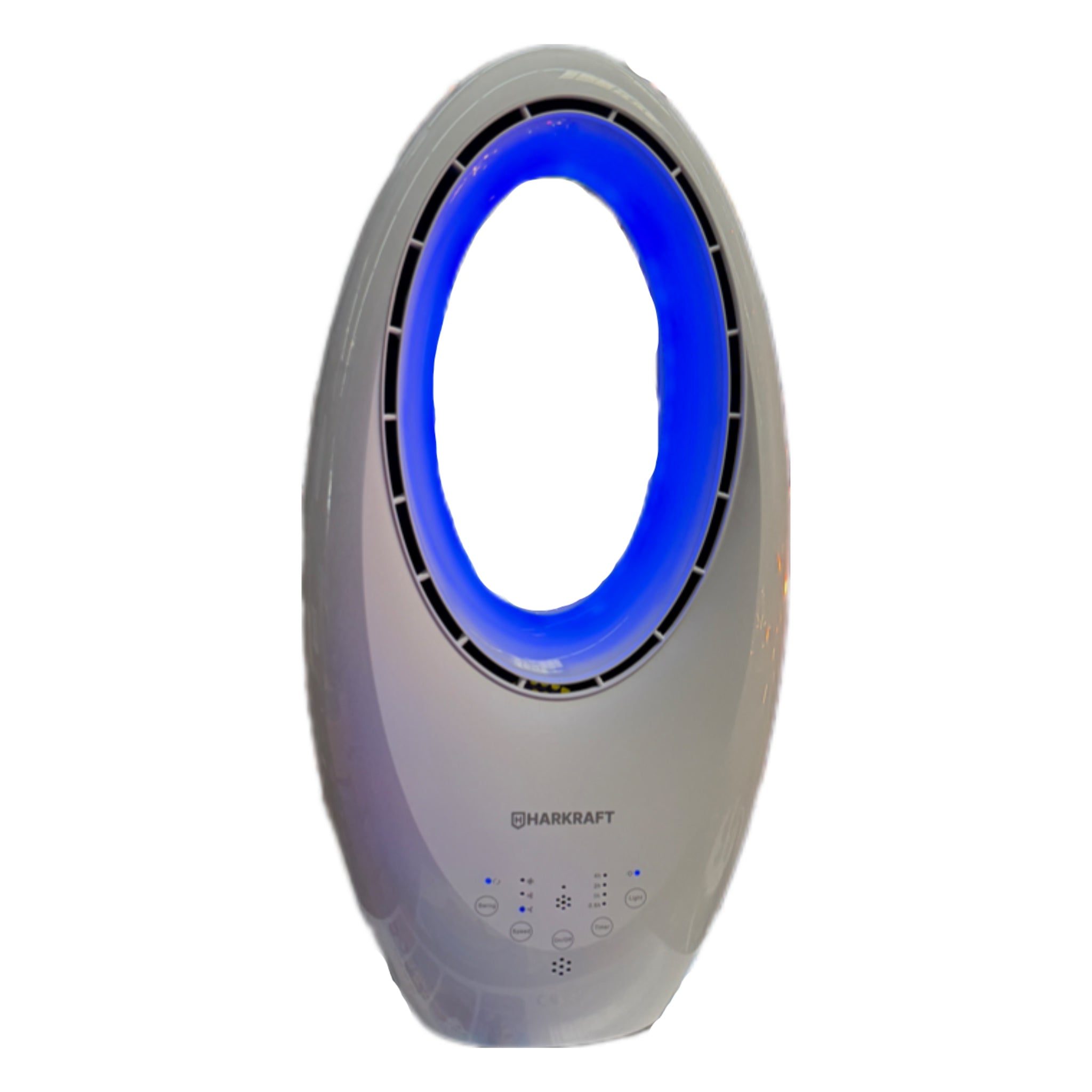 Ventilator fara elice Bladeless Fan, HARKRAFT, 40 W, lumina de noapte 4 culori