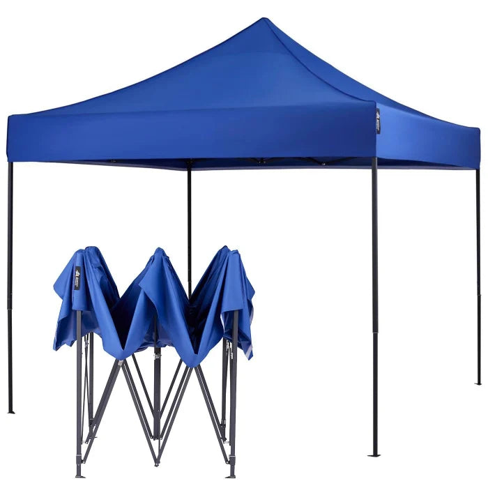 Cort Pavilion 3x3m Albastru Pliabil Cadru Metal pentru Curte, Gradina, Evenimente