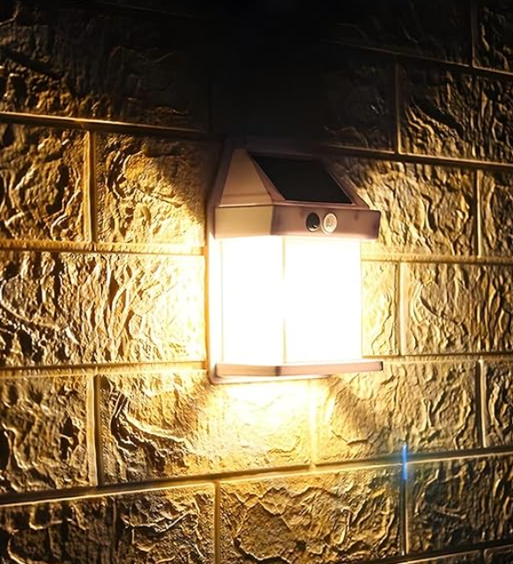 1 + 1 GRATIS - Lampa solara bec de perete LED cu senzor de miscare