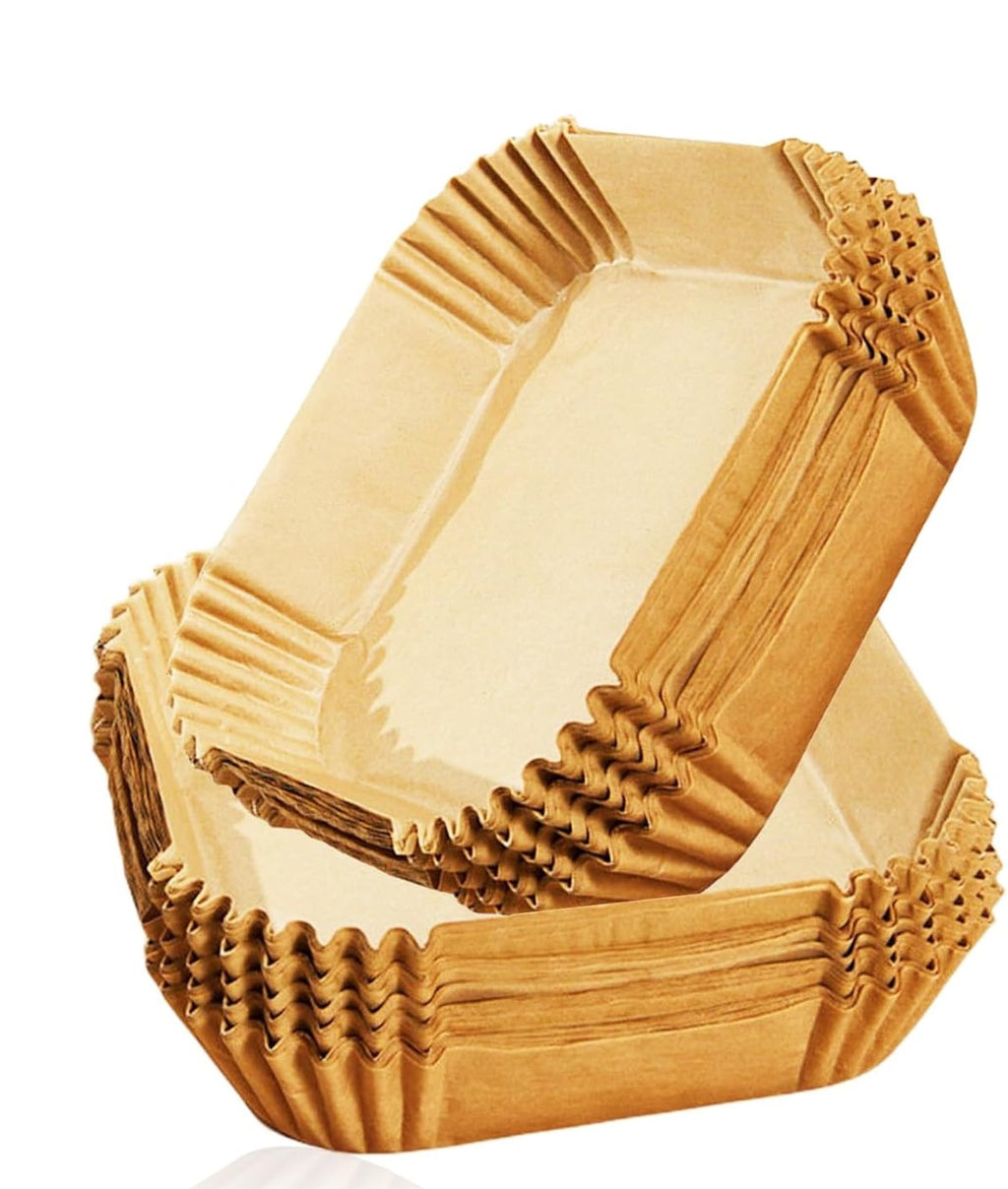 Set 50 buc. tavi patrate pentru copt, din hartie, pentru friteuza cu aer cald, 20 x 20 x 6 cm, Grunberg