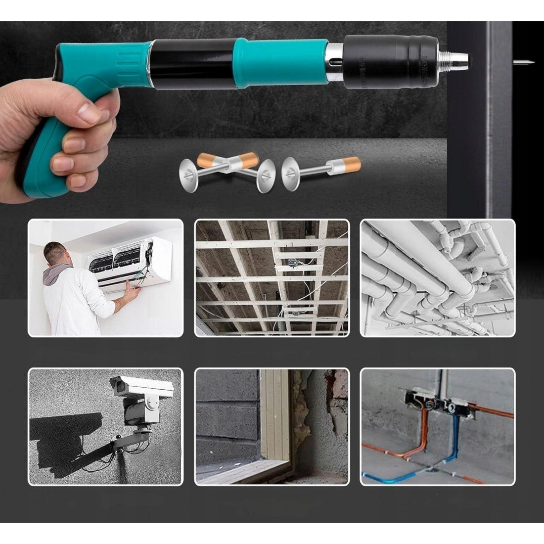 KIT PISTOL MANUAL OKBOONS™ PENTRU FIXARE NITURI/ CUIE, ACCESORII + 50 CUIE CADOU