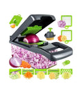 RAZATOARE MULTIFUNCTIONALA 14 PIESE | 8 LAME INTERSCHIMBABILE OTEL INOX 420 | RECIPIENT 1.2L CU COS SCURGERE | SEPARATOR OU | ABS |
